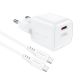 4. Acefast A77 Mini PD 30W GaN-Wandladegerät + USB-C-Kabel – Weiß
