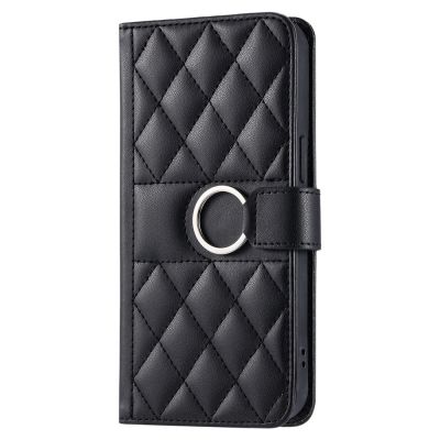 11. Samsung Galaxy A37 5G Leder-Wallet-Case mit Ständer und Schultergurt – Schwarz