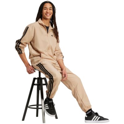 16. Herren adidas Sportswear Basic 3-Streifen Woven Trainingsanzug Beige JX3149