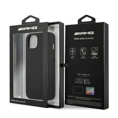 8. AMG Lederhülle mit Heißprägung für iPhone 13 mini – Schwarz