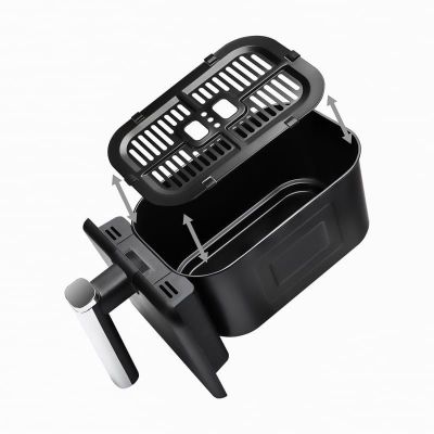 6. ELDOM FETTFREIE FRITTEUSE FR200 9 L, 2200 W, ZWEI UNABHÄNGIGE SCHUBLADEN, 8 PROGRAMME, LED-ANZEIGE, TEMPERATUR 80 °C–200 °C