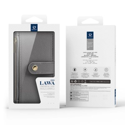 12. Dux Ducis Lawa Lederhülle für iPhone 16 - Grau