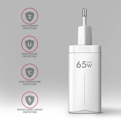 5. Axagon ACU-DPQ65W Universelles Ladegerät für Mobilgeräte, Weiß, AC-Schnellladefunktion, intern