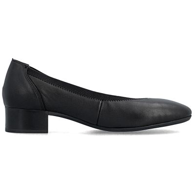4. Schwarze Damen-Pumps aus Leder mit niedrigem Absatz, Rieker 43452-00