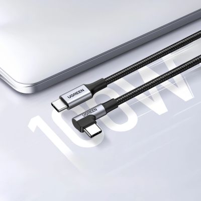 3. Ugreen US334 70645 USB-C (gewinkelt) / USB-C (gerade) Kabel 100 W PD 2 m – schwarz