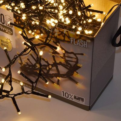 17. WEIHNACHTSLICHTER LICHTERKETTE 750 LED FLASH WARMWEISS
