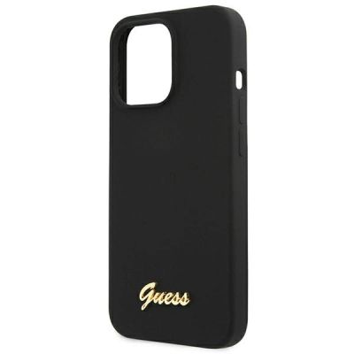 6. Guess GUHMP13XLSLMGBK iPhone 13 Pro Max 6.7" schwarz/schwarz Hardcase Silikonschrift Gold Logo MagSafe