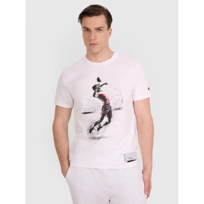 2. Herren-T-Shirt mit Volleyball-Print, Größe 4F 4FRAW25TTSHM3318-10S