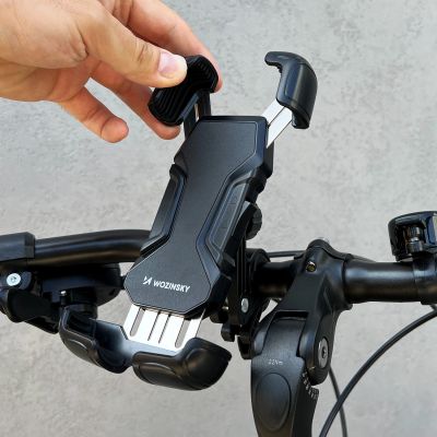 12. Wozinsky starker Handyhalter für Fahrrad-, Motorrad-, Rollerlenker, schwarz (WBHBK6)