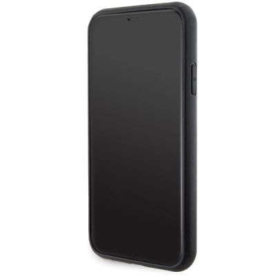 5. Karl Lagerfeld Gripstand Saffiano Choupette Pins Hülle für iPhone 11 / Xr – Schwarz