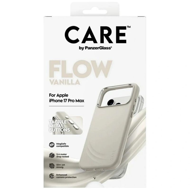 4. CARE by PanzerGlass FLOW MagSafe Hülle für iPhone 17 Pro Max – Beige