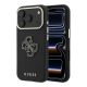 Guess Grained & Big Resin Logo Case für iPhone 18 Pro Max / 17 Pro Max - Schwarz