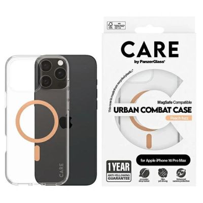 CARE by PanzerGlass Flaggschiff-Hülle iPhone 16 Pro Max 6,9" pfirsich/pfirsich MagSafe 1376