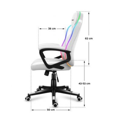 8. Huzaro Force 2.5 RGB WHITE MESH Gaming-Stuhl