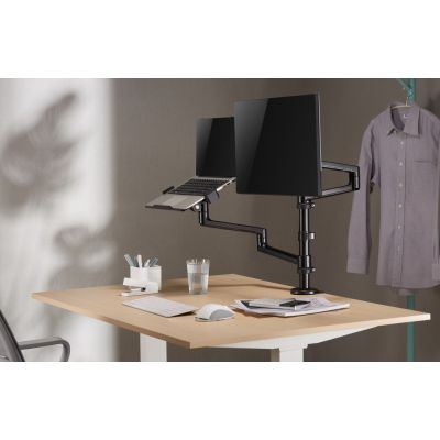 8. GEMBIRD Verstellbarer Schreibtischarm/Monitorhalterung + Notebookständer 17-32 Zoll, VESA 100x100 mm, bis zu 8 kg
