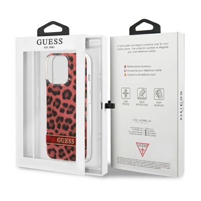 8. Guess GUHCP13LHSLEOR iPhone 13 Pro / 13 6.1" rot/roter Hardcase Leopard