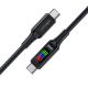 4. Acefast C7-03 USB-C USB-C 100 W 1,2 m Kabel mit Display – Schwarz