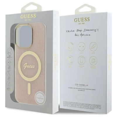 8. Guess IML 4G MagSafe Hülle für iPhone 16 Pro Max – Pink