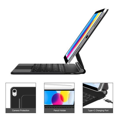 8. Tech-Protect Smartcase Magnetic mit Tastatur für iPad 10,9" 2022 / iPad 11" 2025 - Schwarz