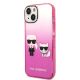2. Karl Lagerfeld Gradient Ikonik Karl&Choupette Hülle für iPhone 14 Plus - Pink