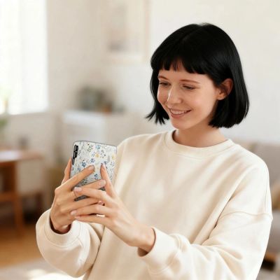 7. Tech-Protect Wallet Case für Samsung Galaxy A26 5G / A17 4G / 5G – Gänseblümchen mit Blättern