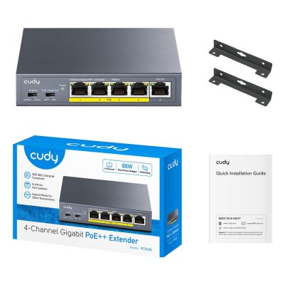 3. PoE-Switch/Extender PoE40 4-Port + 1x Uplink-Cudy