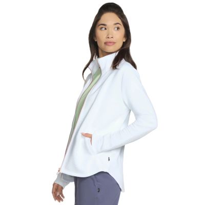 4. Skechers The Hoodless Hoodie GoWalk Shine Jacket JA78-WHT White L