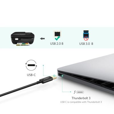 6. Ugreen US241 USB-C 2.0 - USB-B-Kabel 1 m - Schwarz