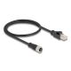 DeLOCK M12 D-kodiertes 4-poliges Buchse auf RJ45 Stecker Adapterkabel, 50 cm lang