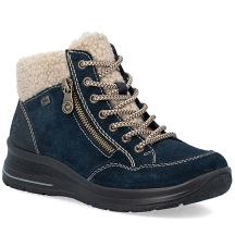 Wasserdichte bequeme Leder-Trapperboots in Marineblau Rieker L7701-14
