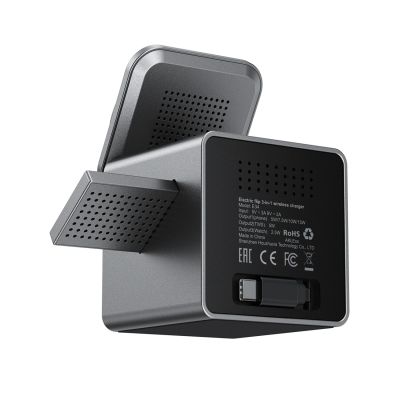 4. Acefast E34 22,5W 3-in-1 Induktionsladegerät mit integriertem Kabel für Smartphone, Smartwatch und Kopfhörer – Grau