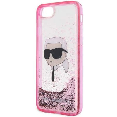6. Karl Lagerfeld KLHCI8LNKHCP iPhone 7/8/ SE 2020/2022 pink/pink Hardcase Glitter Karl Head