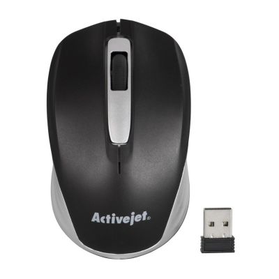 Activejet AMY-313 Kabellose USB-Maus (optisch; 1200 DPI; schwarz und grau)