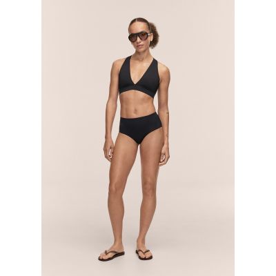 4. CASALL Bikini-Hipster-Badehose mit hohem Bund, Schwarz