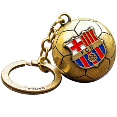 2. Original lizenzierter FC Barcelona Schlüsselanhänger in Form eines goldenen Balls mit dem Wappen B7081