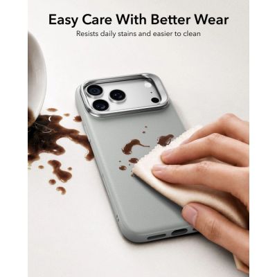 5. ESR Leder-Schutzhülle mit Ständer und MagSafe-Funktion für iPhone 18 Pro Max / 17 Pro Max – Grau