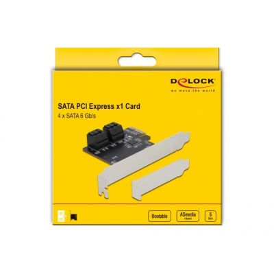 4. DeLOCK 4-Port SATA PCI Express x1 Karte – Low-Profile-Design