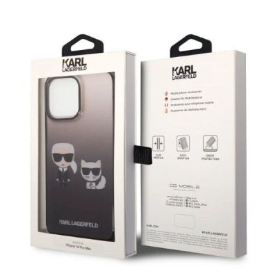 8. Karl Lagerfeld KLHCP14LTGKCK iPhone 14 Pro 6.1" Hardcase schwarz / schwarz Gradient Ikonik Karl & Choupette