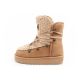11. D.Franklin Damen Winter Schneestiefel, modisches Fellfutter, braun beige