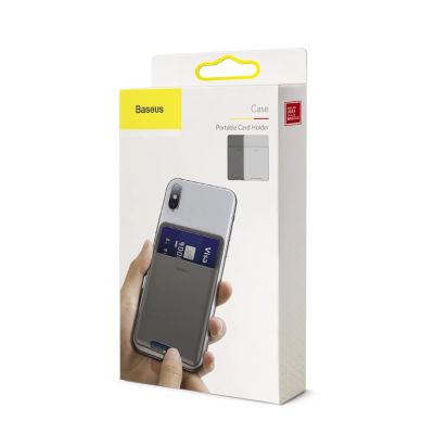 15. Baseus Selbstklebende Kartentasche für Handy grau (ACKD-B0G)