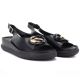 4. Schwarze Plateau-Sandalen aus Leder für Damen, S.Barski 61-6047