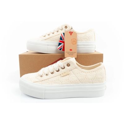 19. Lee Cooper Damen-Schnürsneakers beige Plateau