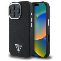 Guess GUHMP16XPGTSPSK iPhone 16 Pro Max 6,3" schwarz/schwarzes Hardcase Grained Triangle MagSafe