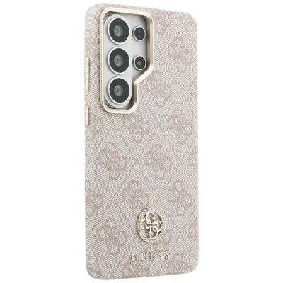 4. Guess 4G Strass-Rundlogo MagSafe Hülle für Samsung Galaxy S26 Ultra - Pink