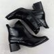 14. Lack-Stiefeletten für Damen mit Schleifen und Blockabsatz, schwarz M.Daszyński 2481