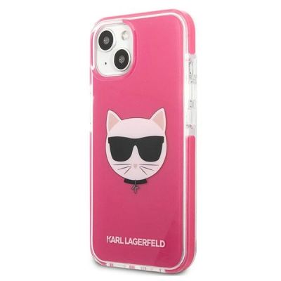 2. Karl Lagerfeld Choupette Head Hülle für iPhone 13 – Fuchsia