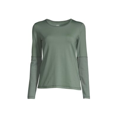 2. CASALL Essential Mesh Detail Langarm-T-Shirt in Staubgrün