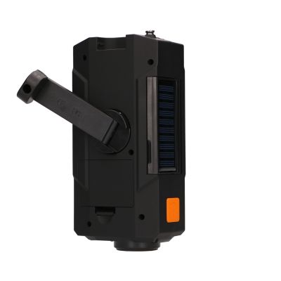 10. Extralink Solar-Notfallradio mit Kurbeldynamo-Powerbank (4000 mAh) und SOS-Taschenlampe SR-4000, tragbar, analog, Schwarz/Orange
