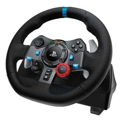 4. Logitech G 991-000539 Gaming-Controller aus Aluminium, Schwarz, USB, Lenkrad + Pedale + Headset für PC, PlayStation 4, PlayStation 5, PlayStation 3