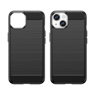 8. Carbon Case für iPhone 14 Plus flexible Gel-Rückseite schwarz